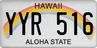 HI license plate YYR516