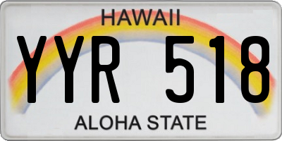 HI license plate YYR518