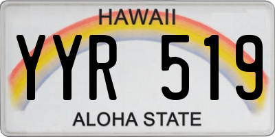 HI license plate YYR519