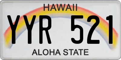HI license plate YYR521