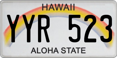 HI license plate YYR523