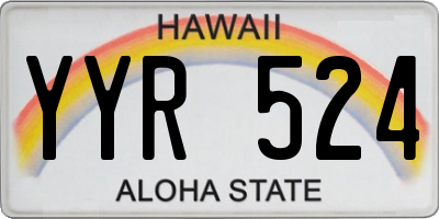 HI license plate YYR524