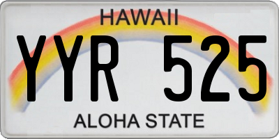 HI license plate YYR525