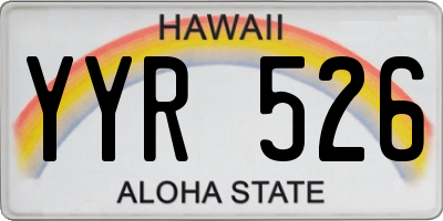HI license plate YYR526