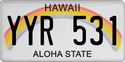HI license plate YYR531