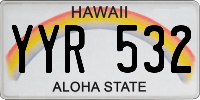 HI license plate YYR532