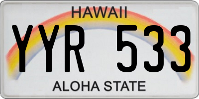 HI license plate YYR533