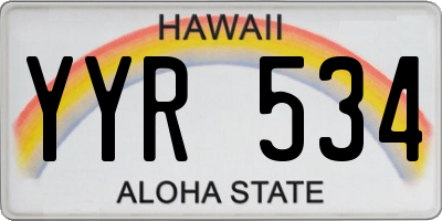 HI license plate YYR534
