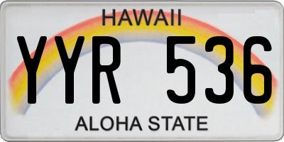 HI license plate YYR536