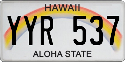 HI license plate YYR537