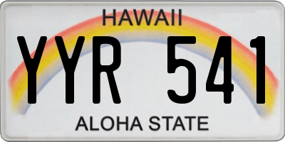HI license plate YYR541