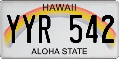 HI license plate YYR542