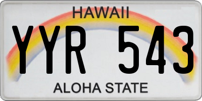 HI license plate YYR543