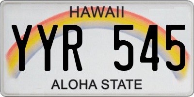 HI license plate YYR545