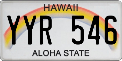 HI license plate YYR546