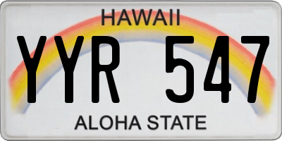 HI license plate YYR547