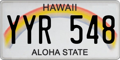 HI license plate YYR548