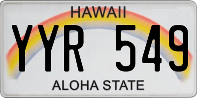 HI license plate YYR549
