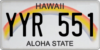 HI license plate YYR551