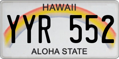 HI license plate YYR552