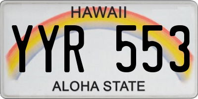 HI license plate YYR553