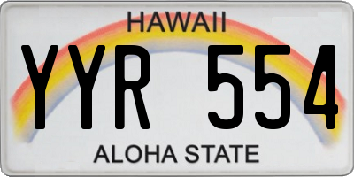 HI license plate YYR554