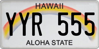 HI license plate YYR555