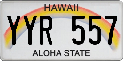 HI license plate YYR557