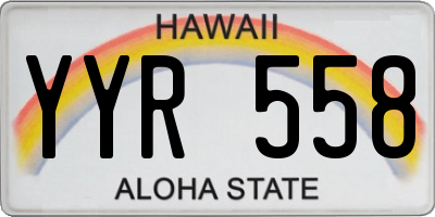 HI license plate YYR558