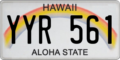 HI license plate YYR561