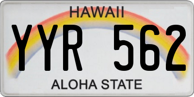 HI license plate YYR562