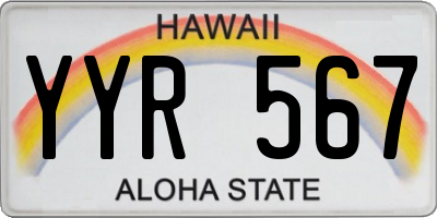 HI license plate YYR567