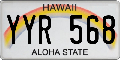 HI license plate YYR568