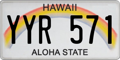 HI license plate YYR571