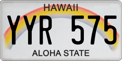 HI license plate YYR575