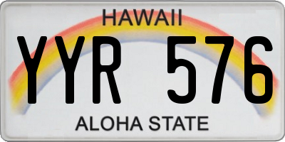 HI license plate YYR576