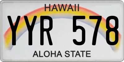 HI license plate YYR578