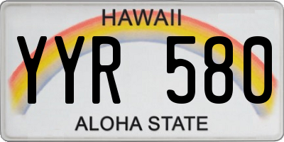 HI license plate YYR580
