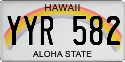 HI license plate YYR582