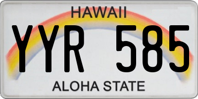 HI license plate YYR585