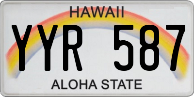 HI license plate YYR587