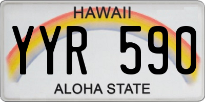 HI license plate YYR590