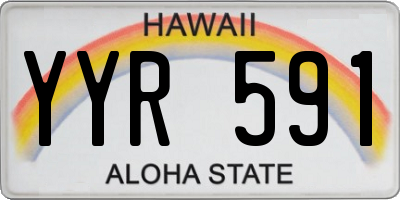 HI license plate YYR591