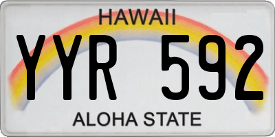 HI license plate YYR592
