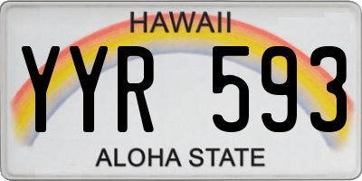 HI license plate YYR593