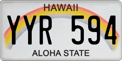HI license plate YYR594