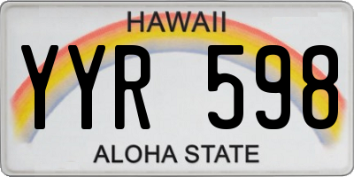 HI license plate YYR598