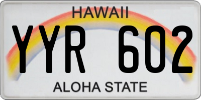 HI license plate YYR602