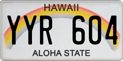 HI license plate YYR604