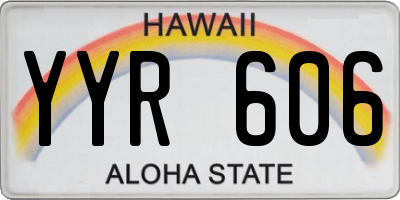 HI license plate YYR606